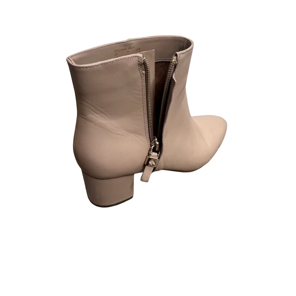 Kate Spade New York Alessia Leather Side Zip Ankle Bootie Size 8.5 Nude Beige - Picture 13 of 14